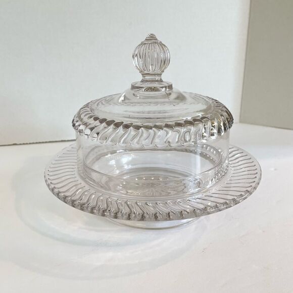 Fabulous French Vintage Glass Dome/Cloche and Glass Plate - Picture 1 of 4